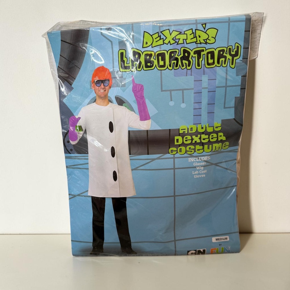 Dexter's Laboratory Dexter Adult Costume Cartoon Network Cosplay Nostalgia sz M